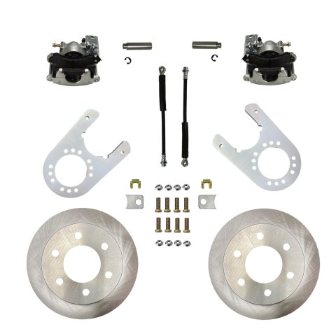 LEED Brakes Rear Disc Brake Conversion Kits RC6005 Kit, Conversion, Solid Surface Rotors, Zinc Plated Calipers, 6 x 5.50 in. Bolt Pattern, 11.63 in. Diameter Rotors, Chevy, GMC, Kit