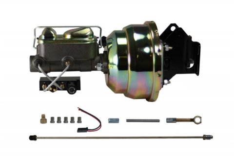 LEED Brakes Power Brake Quick Install Kits FC0024HK 8 in. Booster, Zinc, Firewall Mount, Dual Bowl Master Cylinder, Cast iron, Natural, Adjustable Proportioning Valve, Edsel, Ford, Mercury, Kit
