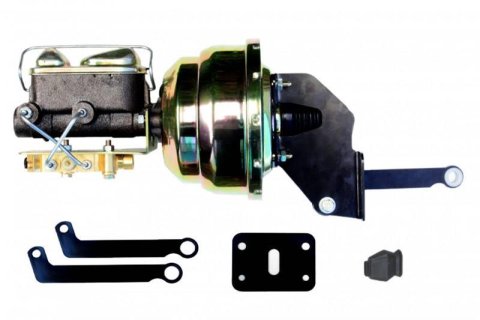 LEED Brakes Master Cylinder and Brake Booster Combos A8473 8 in. Booster, Zinc, Firewall Mount, Dual Bowl Cylinder, Cast iron, Natural, Non-Adjustable Proportioning Valve, Disc/Disc, Kit