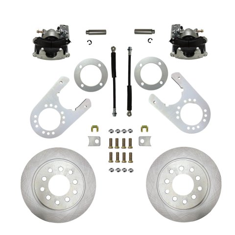 LEED Brakes Rear Disc Brake Conversion Kits RC6004 Kit, Conversion, Solid Surface Rotors, Black Calipers, 5 x 5.00 in. Bolt Pattern, 11.53 in. Diameter Rotors, Chevy, GMC, Kit