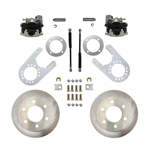 LEED Brakes Rear Disc Brake Conversion Kits RC6006 Kit, Conversion, Solid Surface Rotors, Zinc Plated Calipers, 6 x 5.50 in. Bolt Pattern, 11.63 in. Diameter Rotors, Chevy, GMC, Kit
