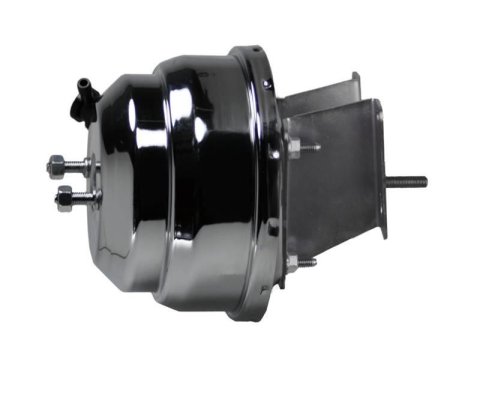 LEED Brakes Master Cylinder and Brake Booster Combos H96B4 8 in. Booster, Chrome, Firewall Mount, Dual Bowl Cylinder, Aluminum, Chrome, Non-Adjustable Proportioning Valve, Disc/Disc, Kit