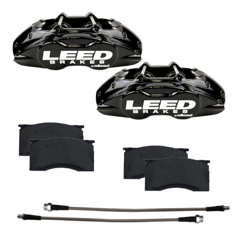 LEED Brakes MaxGrip Lite Caliper Upgrade Kits BCC0005 Kit, Max Grip Caliper, Pad and Hose Kit, Aluminum, Black, Ford, Each
