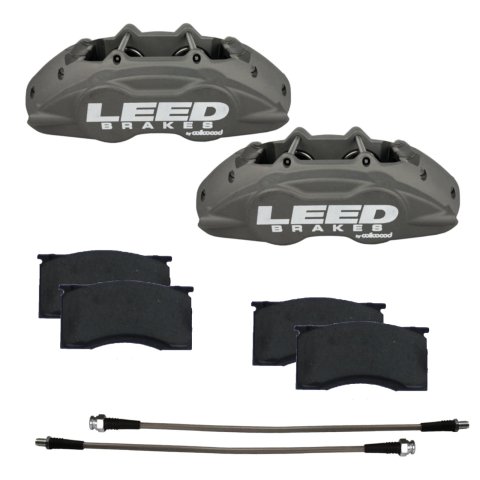 LEED Brakes MaxGrip Lite Caliper Upgrade Kits CC0005 Kit, Max Grip Caliper, Pad and Hose Kit, Aluminum, Anodized, Ford, Each