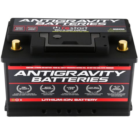 2,000 CCA Antigravity Battery Lithium Car with Re-Start AG-H8-80-RS BCI Group H8/Group 49 Batteries, Batteries Re-Start, Starting Usage, BCI, 12 V, Cold Cranking Amps, Top Terminals, Each