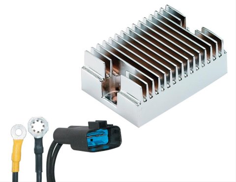 ACCEL Motorcycle Hybrid Design Electric Voltage Regulators 201124C Regulator, Design, Steel, Chrome, Harley-Davidson®, Each