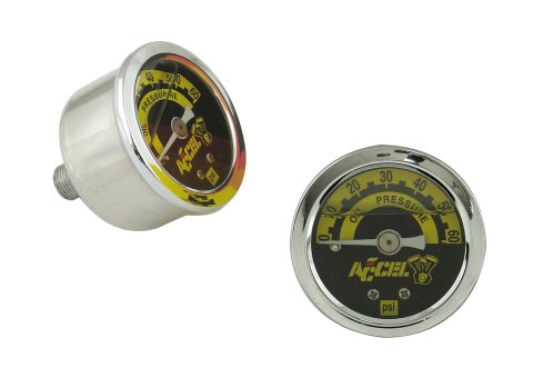 ACCEL Motorcycle Liquid-Filled Oil Pressure Gauges 7121A Gauge, Pressure, Motorcycle, Liquid Filled, 0-60 psi, 1.5 in. Diameter, Each