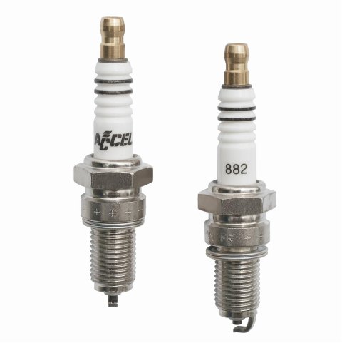 ACCEL Motorcycle U-Groove Spark Plugs 2418 Plugs, U-Groove, Copper, 12mm Thread Size, Harley-Davidson®, Pair