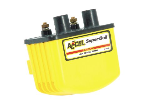 ACCEL Motorcycle Single Fire Super Coils 140408 Ignition Coil, Motorcycle, Fire, Yellow, 3.0 Ohms Resistance, Each