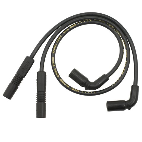 ACCEL Motorcycle 8mm S/S Custom Fit Ignition Wire Sets 171111K Spark Plug Wires, S/S, 8mm, Black Wire, Spiral Core, Harley-Davidson®, Pair
