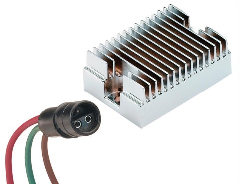 ACCEL Motorcycle Hybrid Design Electric Voltage Regulators 201102C Regulator, Design, Steel, Chrome, Harley-Davidson®, Each