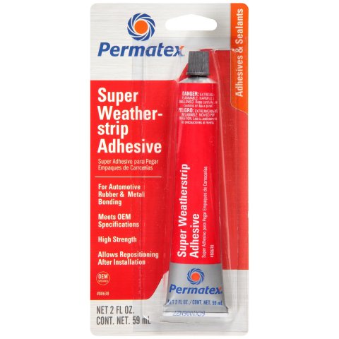 Permatex Super Weatherstrip Adhesive 80638 Adhesive, Adhesive, 2 oz., Each
