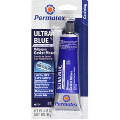 Permatex Ultra Blue RTV Silicone 81724 RTV, Silicone, -65 To 500 degrees F Temperature Range, Blue, 3.35 oz., Each