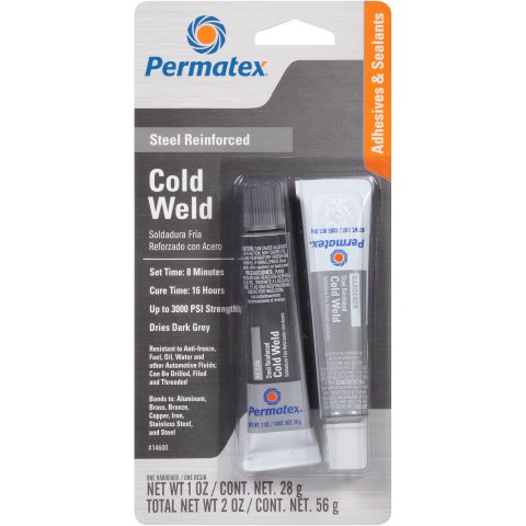 Permatex Cold Weld Bonding Compounds 14600 Epoxy, Weld, Two 1 oz. Tubes, Dark Gray, Each