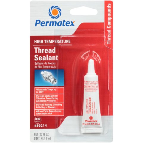 Permatex High-Temperature Thread Sealant 59214 Sealant, High Temperature Sealant, Squeeze Tube, 0.20 oz., Each