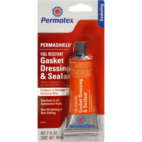 Permatex Permashield Fuel Resistant Gasket Dressing and Sealant 85420 Coatings, Fuel-Resistant, Flange Sealant, Non-Setting, Non-Hardening, Tacky, 2 oz. Tube, Each