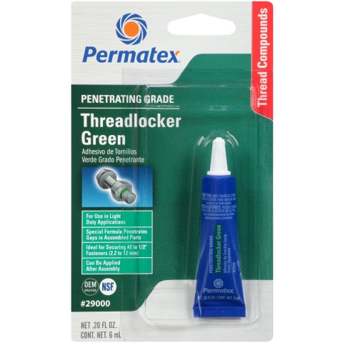 Permatex Penetrating Grade Green Threadlocker 29000 Thread Locking Compound, Grade, Green, 0.20 fluid oz., Each
