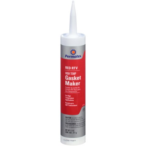 Permatex High-Temperature Red RTV Silicone 81409 RTV, Gasket Maker, High Temp, Silicone, -65 to 650 Degrees F, 11 oz. Cartridge, Each