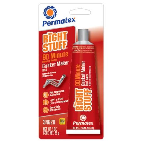 Permatex The Right Stuff Gasket Maker 34628 Maker, Stuff, 90 Minute, -65 to 650 degrees F, Red, 3 oz., Each