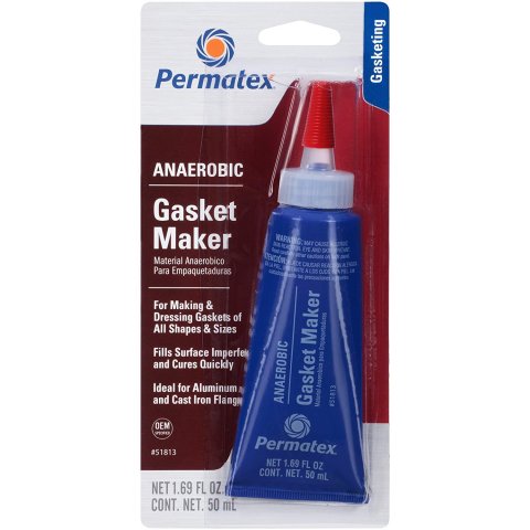 Permatex Anaerobic Gasket Maker 51813 RTV, Maker, -65 To 300 degrees F Temperature Range, Red, 50 ml, Each