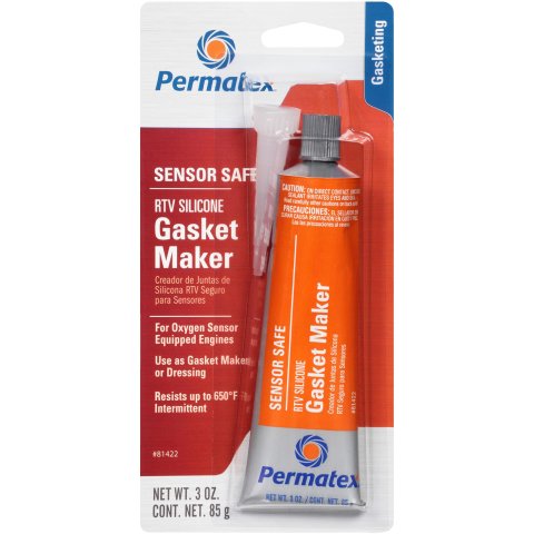 Permatex Sensor-Safe High-Temp Silicone Sealant 81422 RTV, Silicone, Red, 3 oz., Each