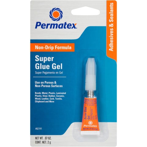 Permatex Super Glue Gel Adhesive 82191 Adhesive, Adhesive, 0.07 oz., Each