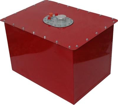 RCI Standard Circle Track 32 Gallons Fuel Cell 1322G Cell, Steel with Plastic Bladder, Red Powdercoated, Gallons, Each