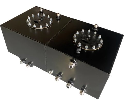 RCI Air/Ice Cooler Tank and Fuel Cell Combos 2050MD Intercooler Tanks, RCI, Combo, Aluminum, Black, 5 Gallons, 12 in. Long, 24 in. Wide, 8 in. Tall, 8 AN Rollover Vent, Each
