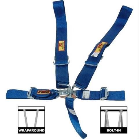 RCI Latch Release 5-Point Harness 9210C Harness, Complete, Latch, Individual-Type, Bolt-In, Wraparound, Floor/Roll Bar Mount, Blue, Each