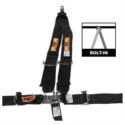 RCI Latch Release 5-Point Harness 9211D Harness, Complete, Latch, V-Type, Bolt-In, Floor/Roll Bar Mount, Black, Each