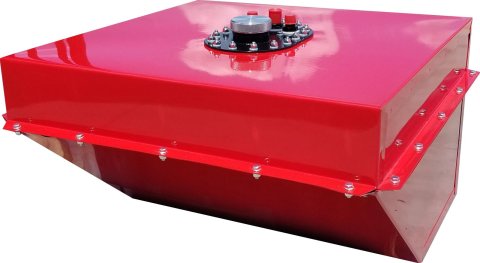 RCI Wedge Circle Track 22 Gallons Fuel Cell 1222F Cell, Steel with Plastic Bladder, Red Powdercoated, Gallons, Each