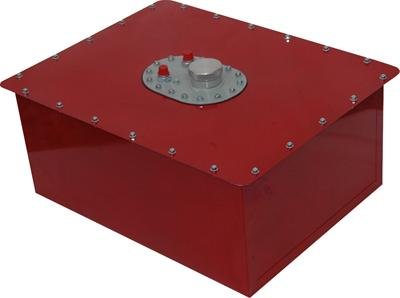 RCI Standard Circle Track 16 Gallons Fuel Cell 1162C Cell, Steel with Plastic Bladder, Red Powdercoated, Gallons, Each