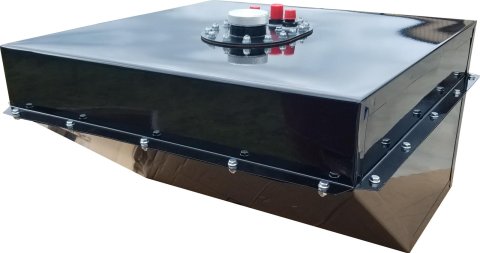 RCI Wedge Circle Track 22 Gallons Fuel Cell 1222FD Cell, Steel with Plastic Bladder, Black Powdercoated, Gallons, Each