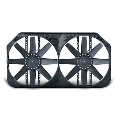 15 Inch 5,500 CFM Flex-A-Lite Direct-Fit Dual Electric Fan 105395 Fan, Dual, in. Diameter, Puller, cfm, Black, Plastic, Ford, Lincoln, Each