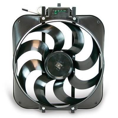 15 Inch 3,000 CFM Flex-A-Lite Black Magic S-Blade Electric Fan 109304 Fan, Single, in. Diameter, S-Blade, Puller, cfm, Black, Plastic, Each
