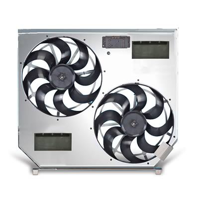 15 Inch 6,200 CFM Flex-A-Lite Direct-Fit Electric Fan 105397 Fans, Electric, Direct Fit, Dual, Puller, cfm, Black Plastic Blades, Natural Aluminum Shroud, 28-36 amps, in. Diameter, Ford, Each