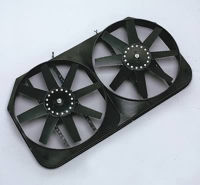 15 Inch 5,500 CFM Flex-A-Lite Direct-Fit Dual Electric Fan 116525 Fan, Dual, in. Diameter, Puller, cfm, Black, Plastic, Chevy, GMC, Each