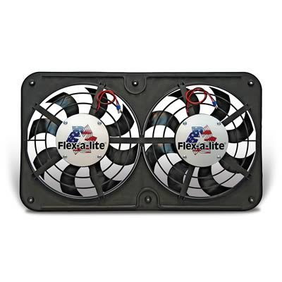 12.13 Inch 2,500 CFM Flex-A-Lite Low-Profile S-Blade Electric Fan 105422 Fan, Dual, 12 in. Diameter, S-Blade, Puller, cfm, Black, Plastic, Each