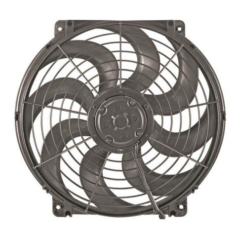 12 Inch 925 CFM Flex-A-Lite Syclone S-Blade Electric Fan 104359 Fan, S-Blade, Single, in. Diameter, Reversible, 2,245 rpm, Black, Plastic, Each