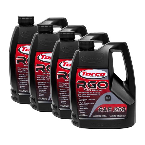 250W Torco RGO Racing Gear Oil A240250S Lube, RGO, 250W, 4 Liters, Set of 4
