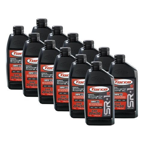 20w50 Torco SR-1r 100 Percent Synthetic Racing Oil A162055C Engine Oil, Oil, 20W50, 1 Liter, Set of 12