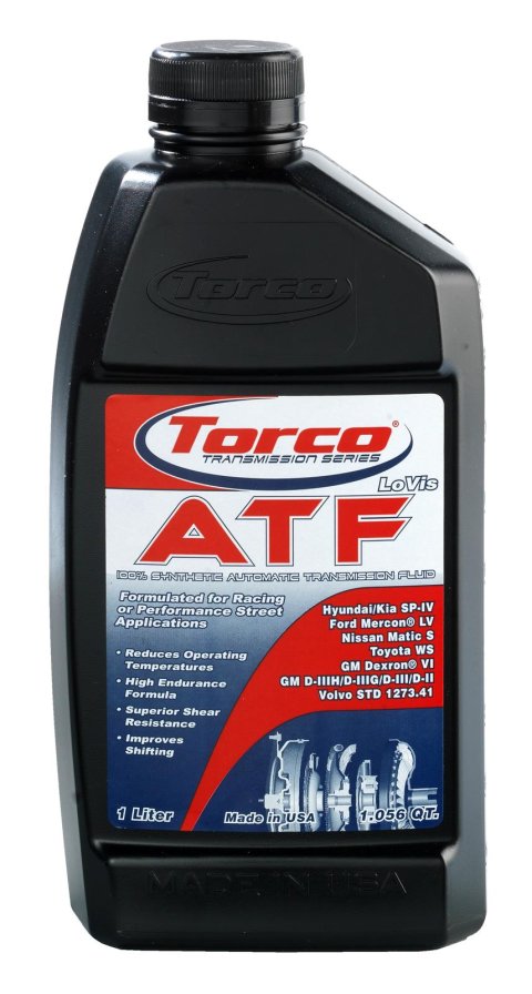Torco ATF LoVis Automatic Transmission Fluid A220065CE Fluid, LoVis, Synthetic, 1 Liter, Each