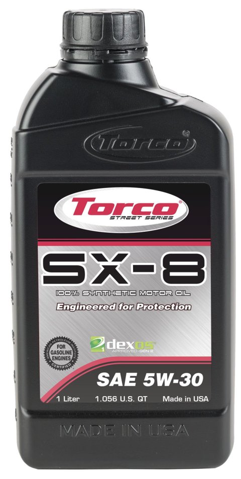 5w30 Torco SX-8 100 Percent Synthetic Engine Oil A120530CE Oil, Motor Synthetic, 5w-30, 1 Liter Bottle, Each