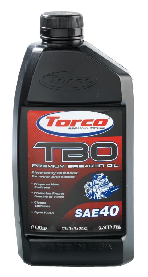 40 Torco TBO Premium Break-In Oil A100040CE Engine Oil, Oil, Petroleum Base, 40W, 1 Liter, Each