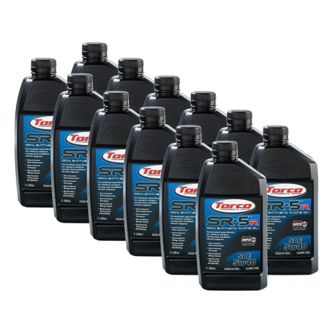 5w40 Torco SR-5 100 Percent Synthetic GDL Motor Oil A150544C Engine Oil, 100% Engine Oil, 5W40, 1 Liter, Set of 12