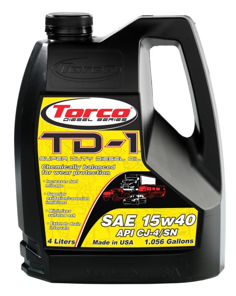 15w40 Torco TD-1 Super Duty Diesel Oil A181540SE Engine Oil, Oil, 15W40, 4 Liters, Each