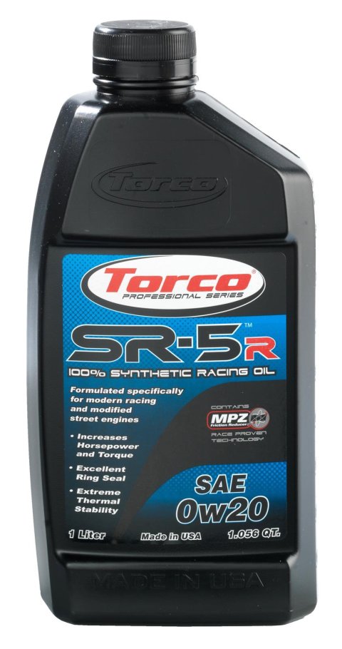 0w20 Torco SR-5r 100 Percent Synthetic Racing Oil A150020CE Engine Oil, 100% Oil, 0W20, 1 Liter, Each