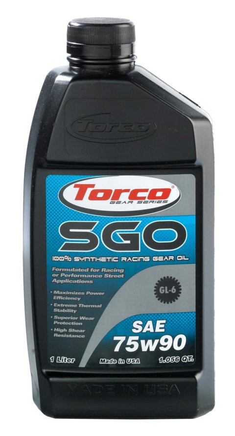 75W90 Torco SGO Synthetic Racing Gear Oil A257590CE Lube, SGO, Synthetic, 75W90, 1 Liter, Each