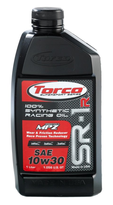 10w30 Torco SR-1r 100 Percent Synthetic Racing Oil A161033CE Engine Oil, Oil, 10W30, 1 Liter, Each