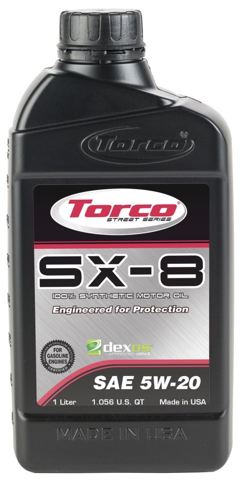 5w20 Torco SX-8 100 Percent Synthetic Engine Oil A120520CE Oil, Motor Synthetic, 5w-20, 1 Liter Bottle, Each